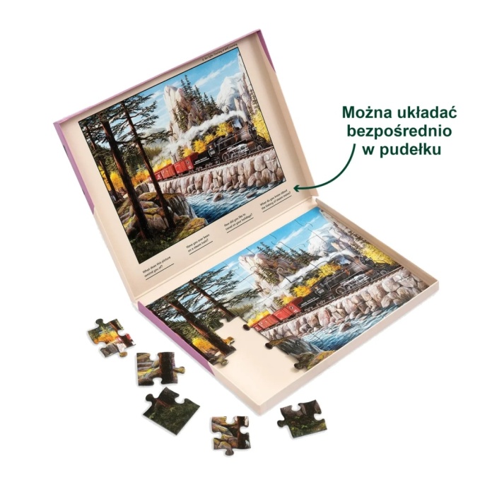 Terapia wspomnieniowa puzzle dla starszych osób lokomotywa parowa